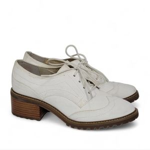 Michael Kors Edison Oxford Shoes 7 White Suede